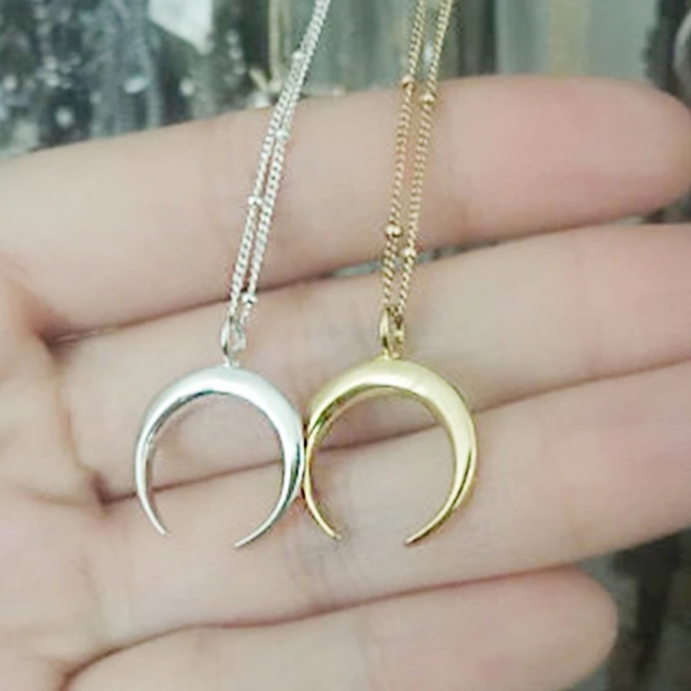 Gold Filled Crescent Moon Necklace - Picture 2 of 3